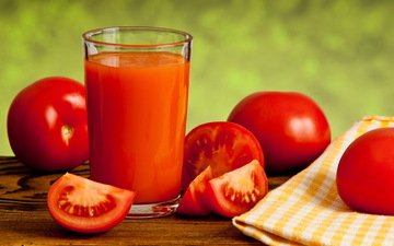 красные, овощи, стакан, салфетка, помидоры, томаты, сок, томатный сок