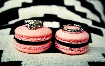 кольца, свадьба, праздник, макарун