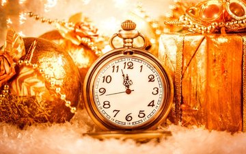 новый год, украшения, часы, подарок, праздник, подароки