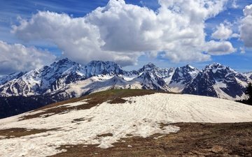 горы, снег, природа, весна, кавказ, красная поляна, перевал аишхо