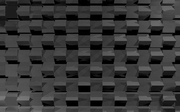 чёрно-белое, минимализм, куб, 3д, шаблон, цифровое искусство, монохромный, абстрактные