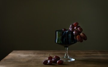 виноград, бокал, ягоды