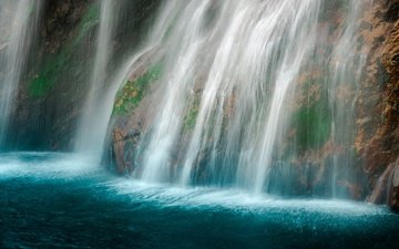 вода, водопад, поток