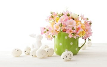 цветы, пасха,  цветы, глазунья, декорация, весенние, зеленые пасхальные, довольная, яйца крашеные