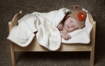 сон, дети, ребенок, одеяло, малыш, младенец, шапочка, кроватка