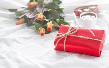 розы, конфеты, сердце, любовь, подарок, шоколад, день святого валентина