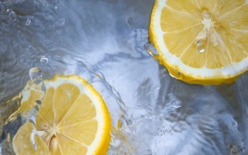 вода, фрукты, лимон, цитрусы