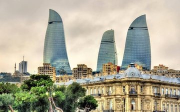 дома, азербайджан, пламенные башни, баку
