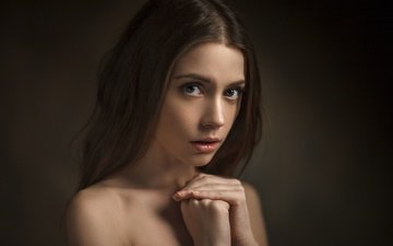 девушка, портрет, взгляд, модель, волосы, лицо, ксения, ксения кокорева, vasiliy zhukov