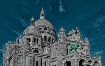 париж, церковь, франция, базилика сакре-кёр, базилика