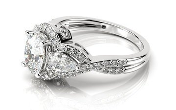 украшения, макро, кольцо, белый фон, бриллиант, ювелирные изделия, драгоценный камень