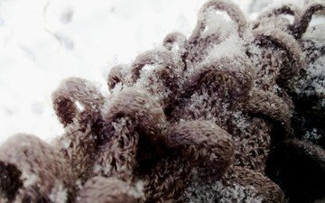 снег, зима, макро, шарф