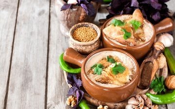 зелень, орехи, курица, чеснок, специи, грузинская кухня, базилик, сациви