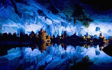 вода, отражение, пещера, вода.пещера, сталагмитвод, сталактит