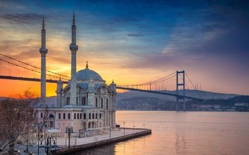 мост, турция, мечеть, пролив, стамбул, ортакёй