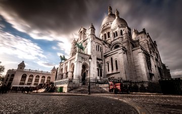 париж, франция, монмартр, базилика сакре-кёр