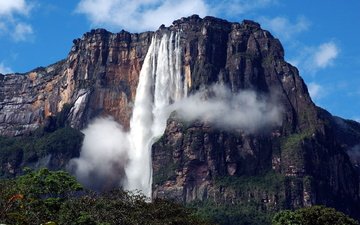 гора, водопад, венесуэла, гайана, водопад анхель
