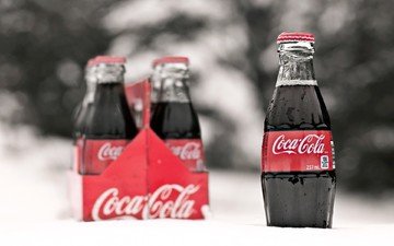 снег, зима, бутылки, бренд, кока-кола