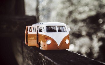 игрушка, автобус, боке, моделька