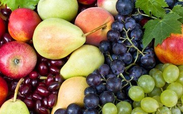 виноград, фрукты, яблоки, груши