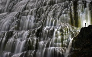 природа, водопад, поток, исландия, bing, водопад диньянди, dynjandi
