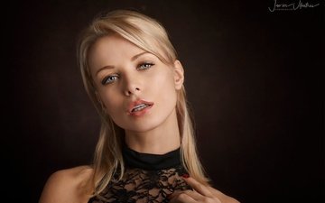 девушка, блондинка, портрет, взгляд, модель, волосы, лицо, ekaterina enokaeva, екатерина енокаева