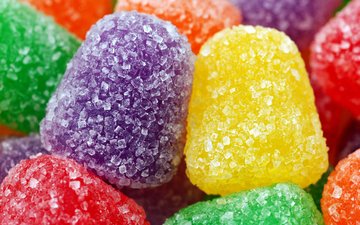 разноцветные, конфеты, сладкое, сахар, мармелад