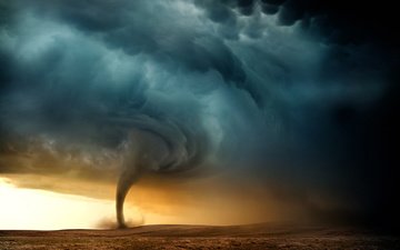 облака, природа, ураган, циклон, сила, торнадо