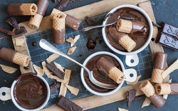 шоколад, сладкое, десерт, натюрморт, вафли, anna verdina