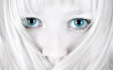 девушка, портрет, взгляд, модель, волосы, лицо, голубые глаза