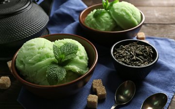 мороженое, чай, мороженное, десерт, зеленый чай, грин