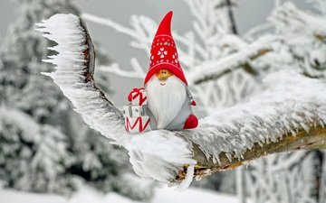 снег, новый год, лёд, игрушка, рождество, санта клаус
