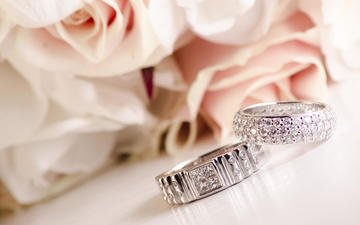 розы, кольца, свадьба, праздник, бриллианты
