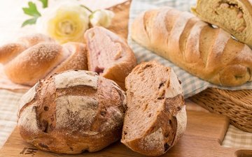 хлеб, выпечка, булка, ассорти, хлебобулочные изделия