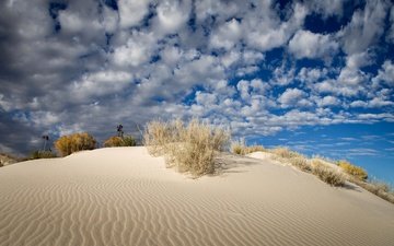 небо, облака, песок, пустыня, сша, нью-мексико, белый песок