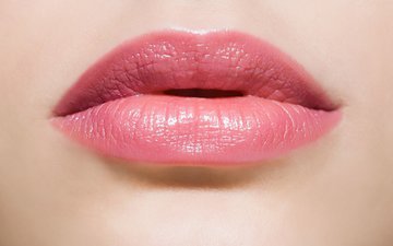 девушка, губы, лицо, розовая помада