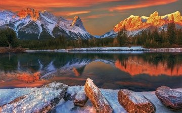озеро, горы, природа, зима, пейзаж, ванкувер, канада, британская колумбия, frannz morzo