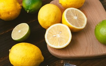 фрукты, лимон, лайм, цитрусы