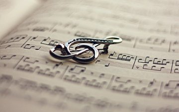 ноты, музыка, бумага, лист, скрипичный ключ