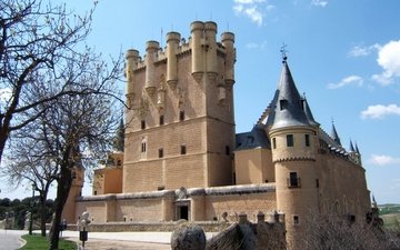 замок, здание, дворец, крепость, испания, алькасар, средневековая архитектура, замок алькасар