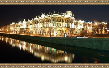 ночь, питер, зимний дворец, петербург