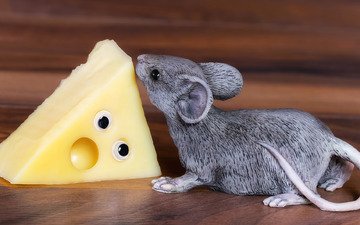 статуэтка, сыр, мышь