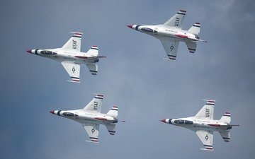 самолет, полет, истребитель, f-16 fighting falcon, f - 16