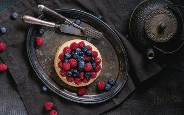 малина, ягоды, черника, пирог, поднос, natasha breen