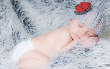 сон, дети, ребенок, младенец, шапочка, спящий, новорожденный