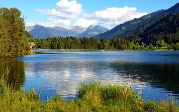 озеро, горы, природа, отражение