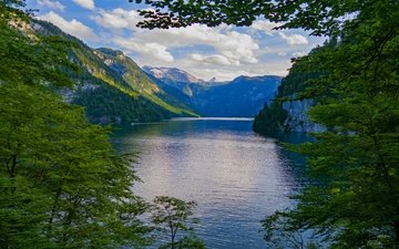 озеро, горы, природа