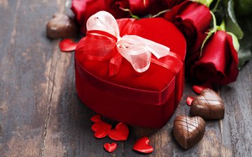 розы, букет, лента, подарок, шоколад, сердечки, день святого валентина, natalia klenova