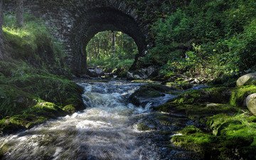 река, природа, мост, германия