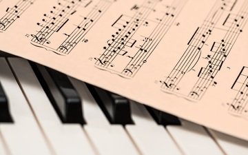 ноты, музыка, пианино, клавиши, музыкальный инструмент, фортепиано